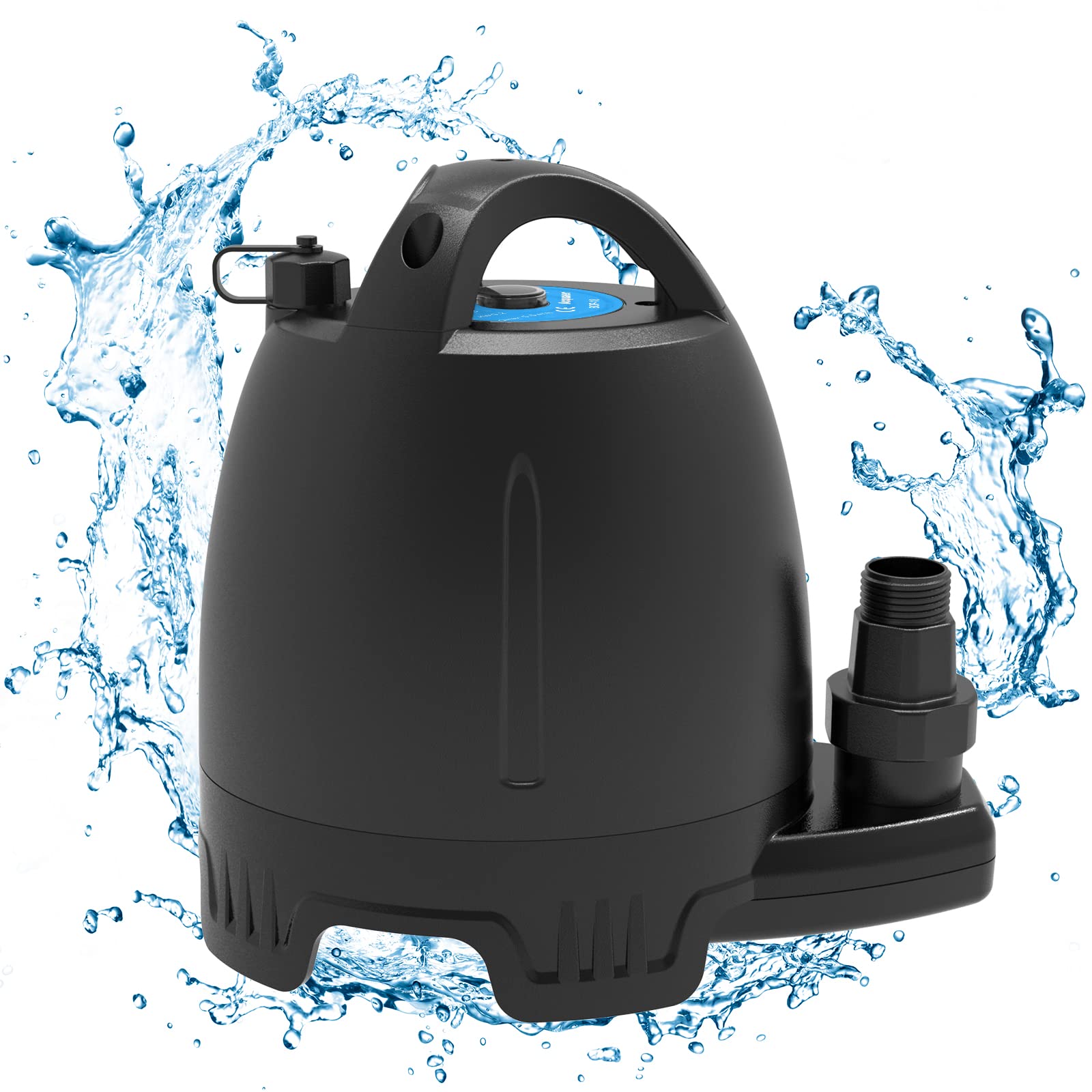 Acquaer Submersible Water Pump 1/6 HP Sump Pump Thermoplastic Utility Pump  Small Electric Water Pump 1750GPH Water Remove for Basement Hot Tubs Garden