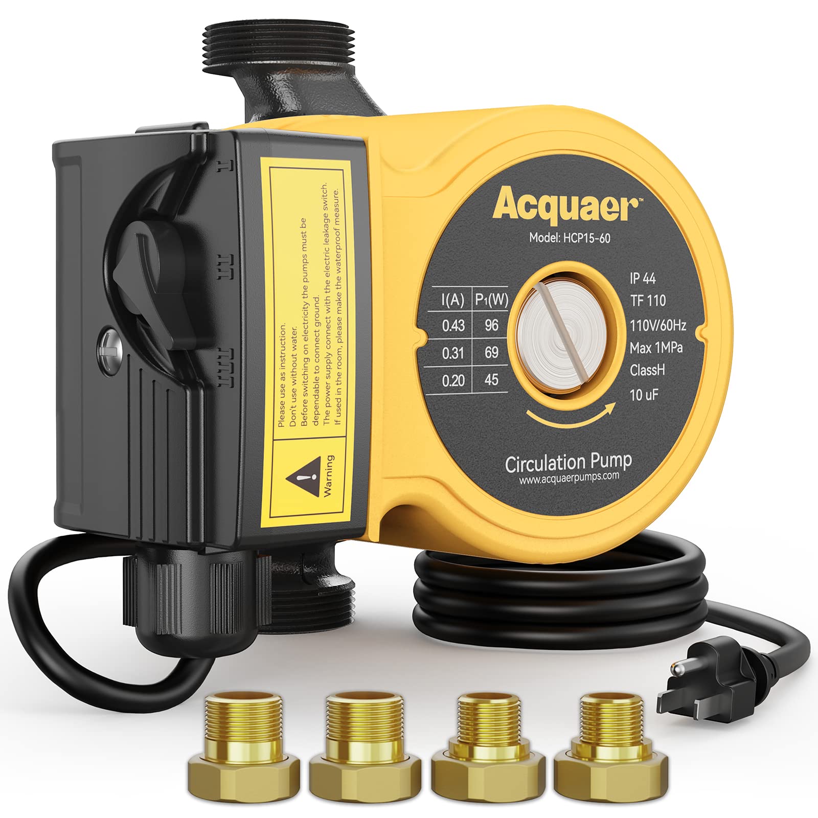 Acquaer 115V 3-Speed Hot Water Recirculating Pump, 11 GPM Manual Ⅱ - Acquaer