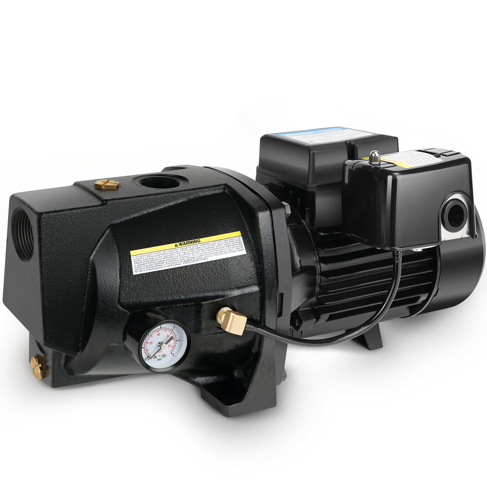 Acquaer 1HP Shallow Well Jet Pump, Well Depth Up to 25 ft - Acquaer